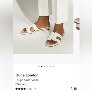 Dune London loupe slide White Sandals